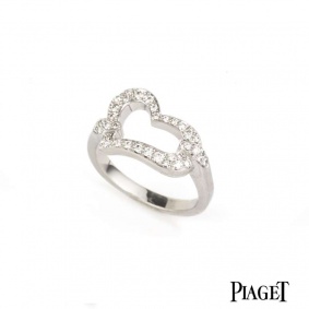 Piaget White Gold Diamond Set Heart Ring B&P G34L7454